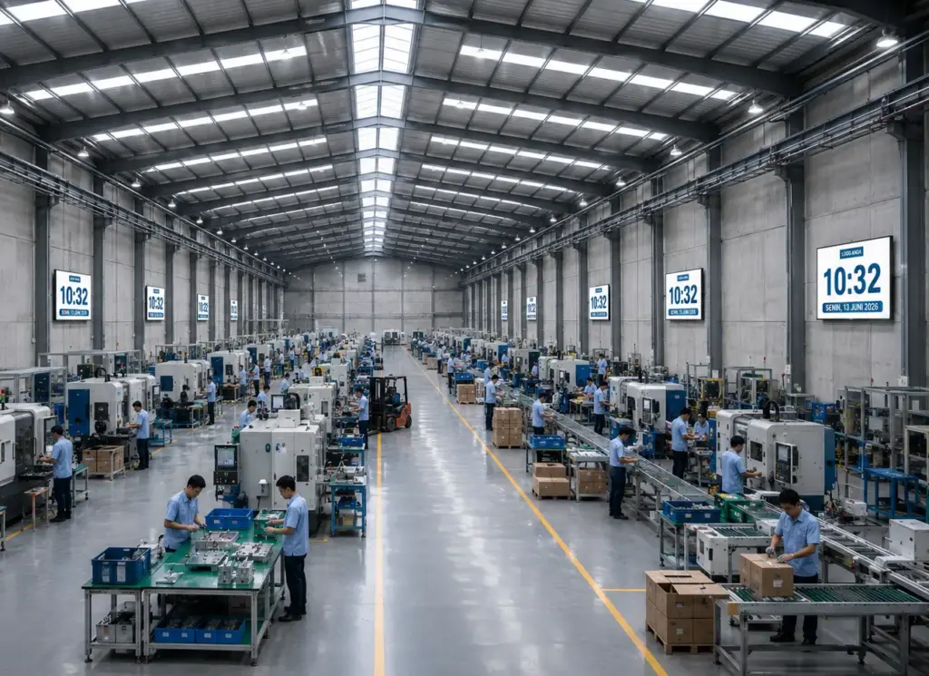 jam digital pabrik infrastruktur smart factory